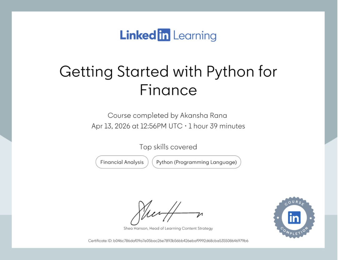 Python certification certificate